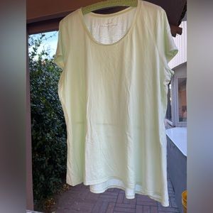 J JILL Pure Jill Elliptical scoop neck tee, light green, XL